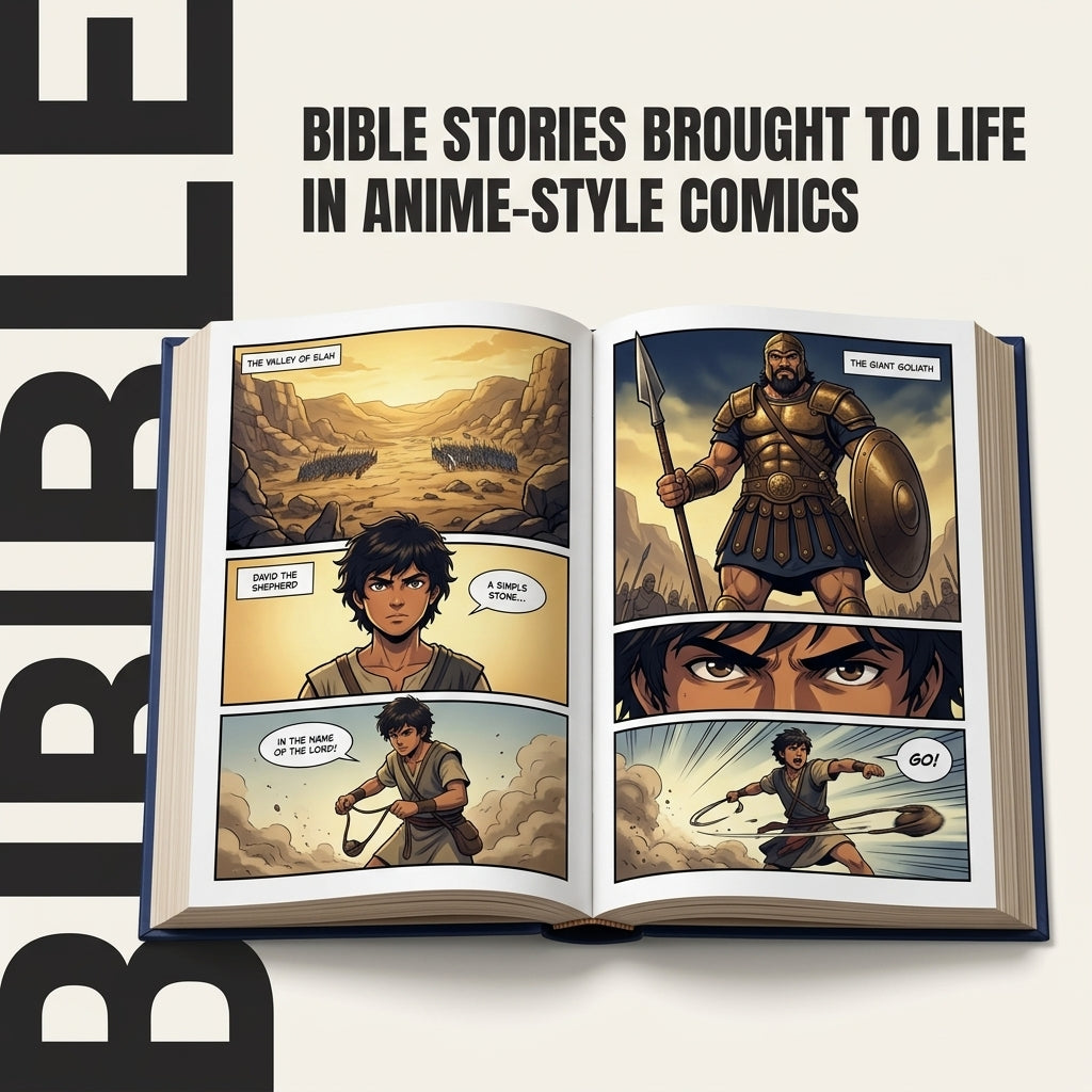Every story starts with the verse. Then the panels take over.