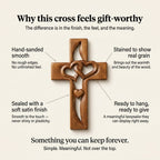The Covenant Cross — Hand-Finished Two-Hearts Wall Cross