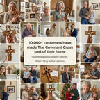 The Covenant Cross — Hand-Finished Two-Hearts Wall Cross