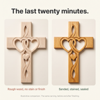 The Covenant Cross — Hand-Finished Two-Hearts Wall Cross