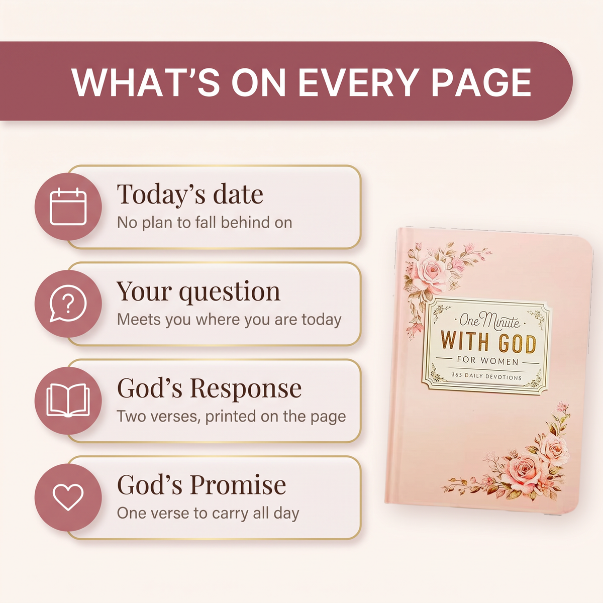 One Page with God: 365 Daily Devotions for Women