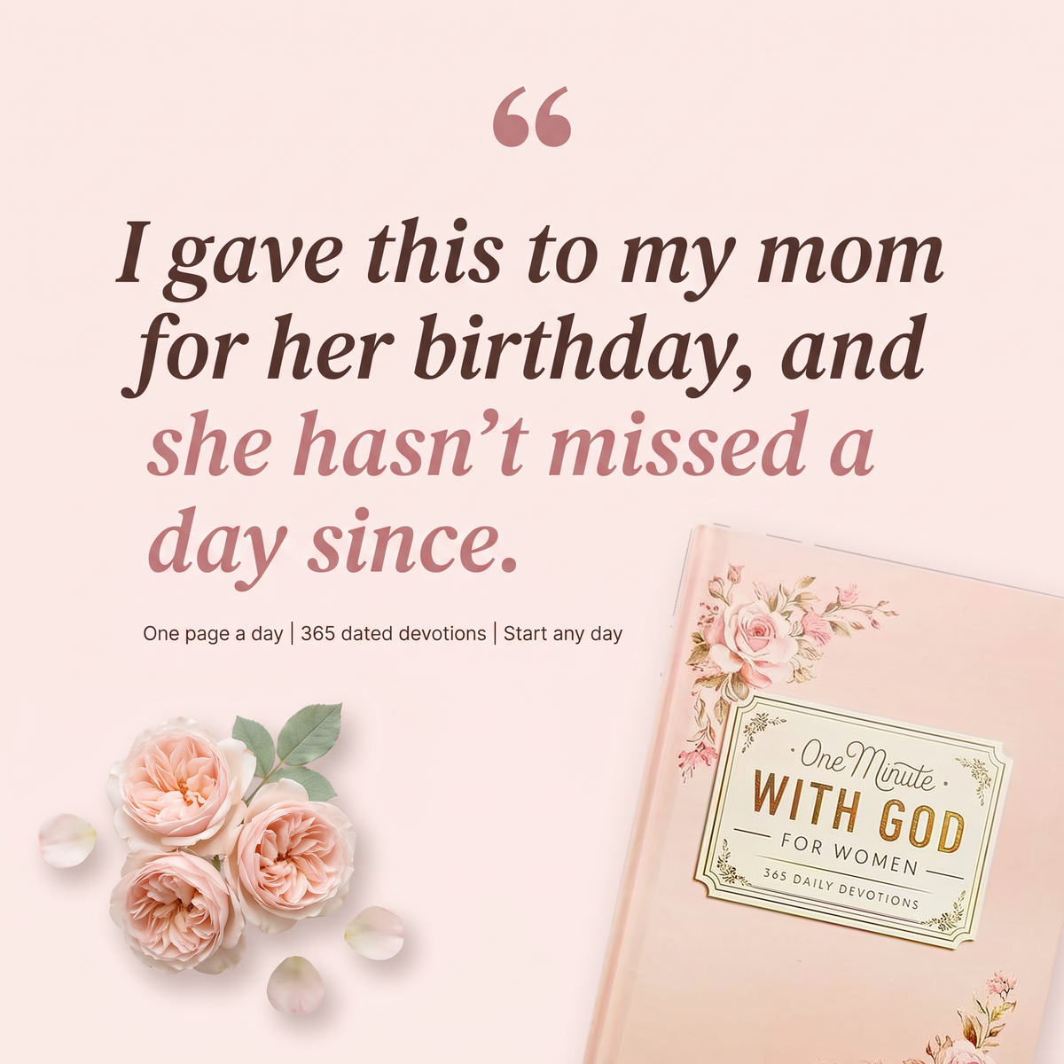 One Page with God: 365 Daily Devotions for Women